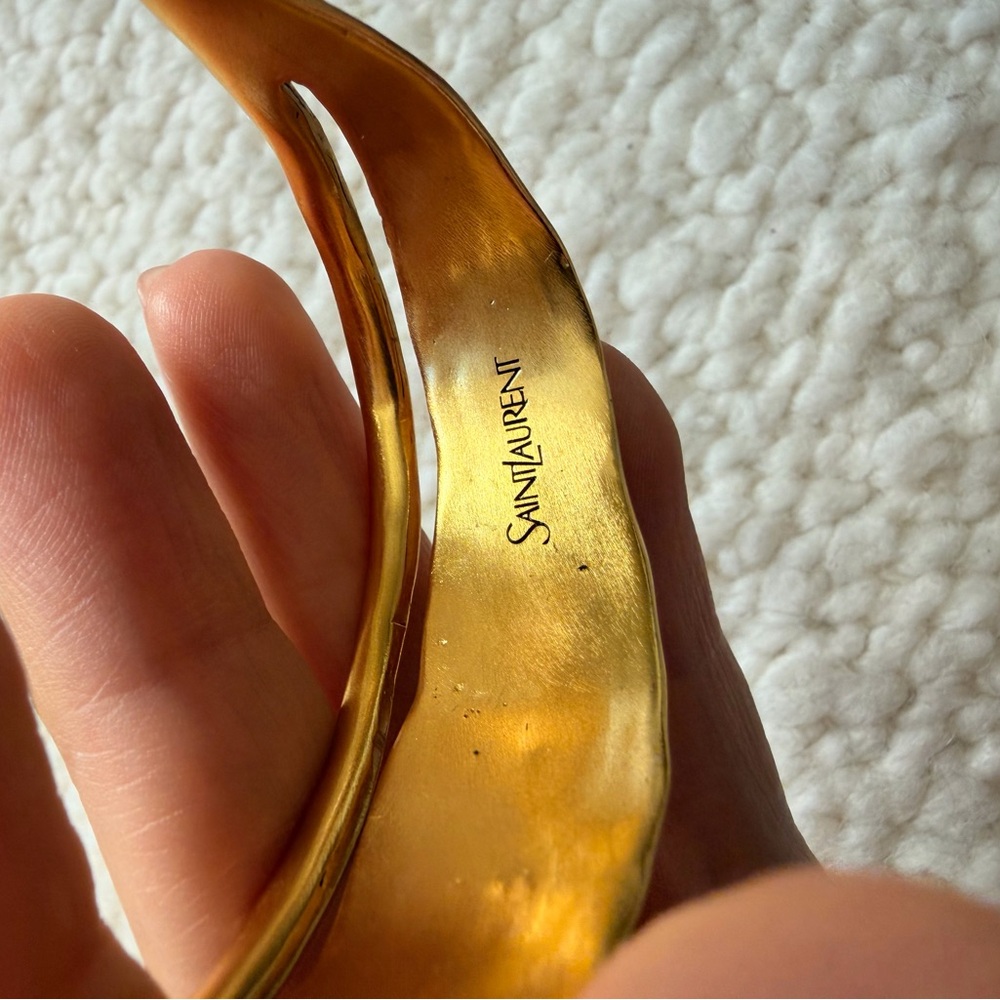 ✨Yves Saint Laurent YSL Cuff Bracelet Gold Tone✨ - Picture 10 of 14